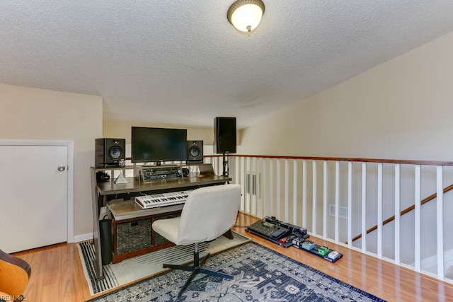 5225 Thatcher Way, Virginia Beach, VA 23456 - office area featuring wood finished floors and a textured ceiling