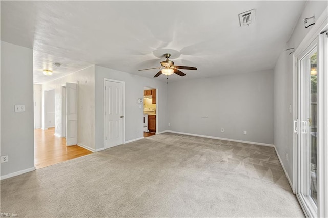 48 Terri Sue Ct, Hampton, VA 23666 - spare room featuring light carpet and a ceiling fan