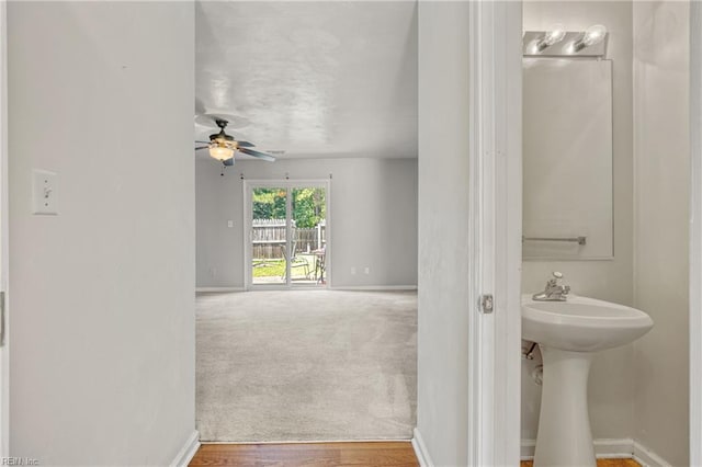 48 Terri Sue Ct, Hampton, VA 23666 - bathroom featuring a ceiling fan and baseboards