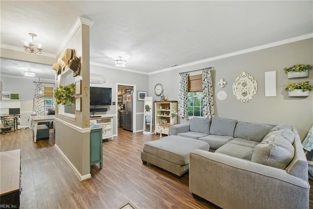 512 S Lake Cir, Chesapeake, VA 23322 - living area featuring ornamental molding and wood finished floors