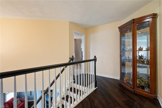 4400 Anchor Bend Ct, Chesapeake, VA 23321 - corridor featuring an upstairs landing and dark wood-type flooring