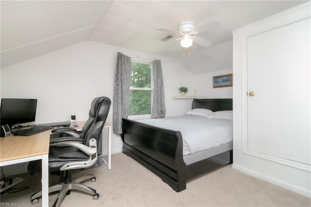 2405 Broadnax Cir, Chesapeake, VA 23323 - bedroom with lofted ceiling, an office area, carpet flooring, and ceiling fan