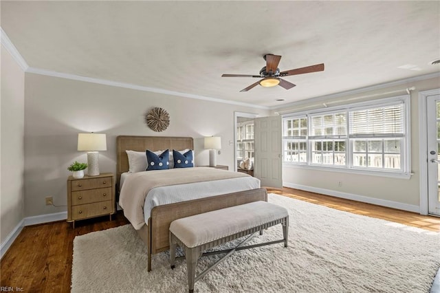 417 Peace Haven Dr, Norfolk, VA 23502 - bedroom featuring crown molding, wood finished floors, and ceiling fan
