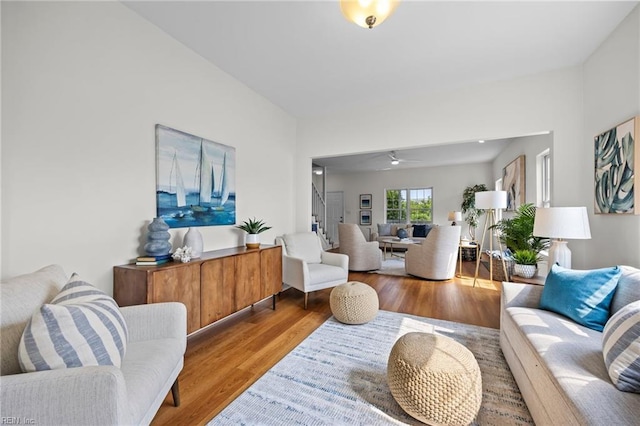 416 27th St, Virginia Beach, VA 23451 - living room featuring wood finished floors and ceiling fan