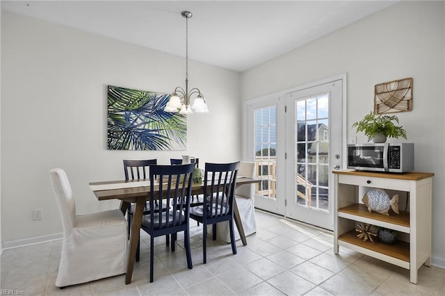 416 27th St, Virginia Beach, VA 23451 - dining space with a chandelier and light tile patterned floors