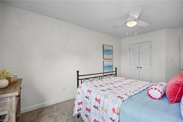 416 27th St, Virginia Beach, VA 23451 - carpeted bedroom with a closet and a ceiling fan