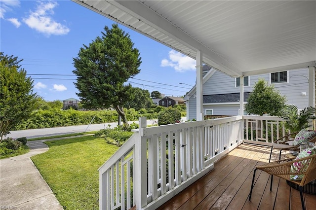 416 27th St, Virginia Beach, VA 23451 - wooden deck featuring a yard