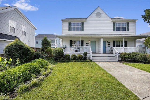 416 27th St, Virginia Beach, VA 23451 - view of front of house featuring a front yard and covered porch