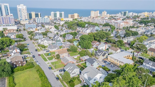 416 27th St, Virginia Beach, VA 23451 - aerial view of property's location with a large body of water and nearby urban area