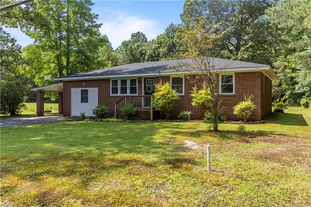 1849 Head Of River Rd, Chesapeake, VA 23322 - ranch-style house with brick siding, a front lawn, and a carport
