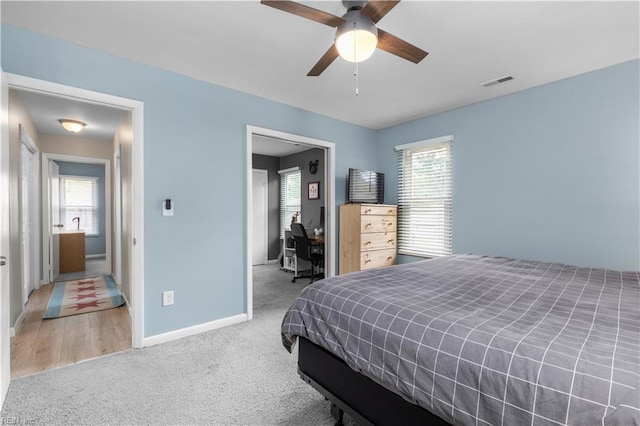 1601 Dominion Ct, Virginia Beach, VA 23453 - bedroom featuring carpet floors, multiple windows, and ceiling fan