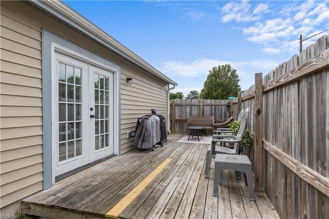 1601 Dominion Ct, Virginia Beach, VA 23453 - deck with french doors, a fenced backyard, and outdoor dining space