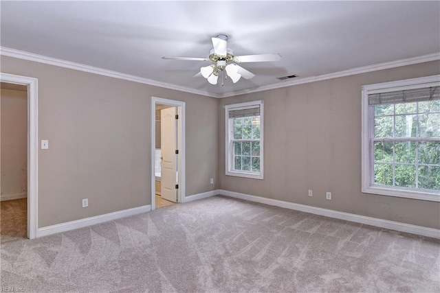 3248 Windsor Rdg, Williamsburg, VA 23188 - carpeted empty room with plenty of natural light, ornamental molding, and ceiling fan