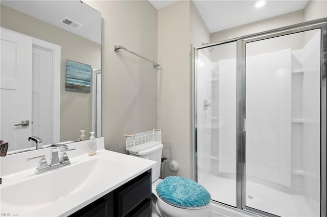 958 Olmstead St, Chesapeake, VA 23323 - bathroom with a stall shower, vanity, and recessed lighting