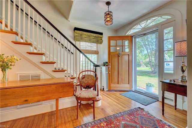 1357 Buckingham Ave, Norfolk, VA 23508 - entryway featuring hardwood / wood-style floors, healthy amount of natural light, and stairway
