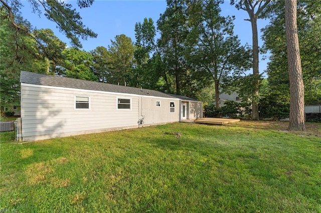 459 Dauphin Ln, Virginia Beach, VA 23452 - back of property with a yard and a wooden deck