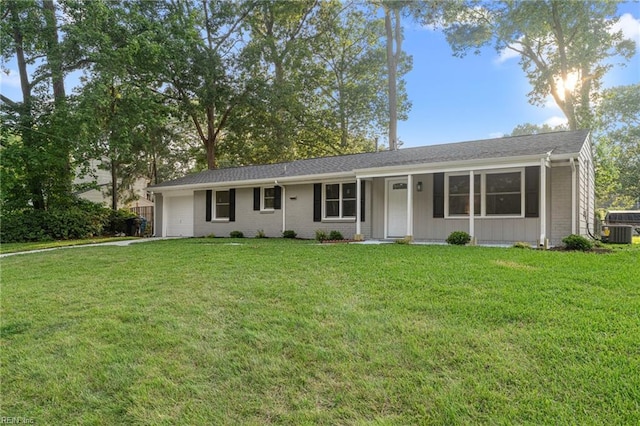 459 Dauphin Ln, Virginia Beach, VA 23452 - single story home with a garage, a front yard, brick siding, and driveway