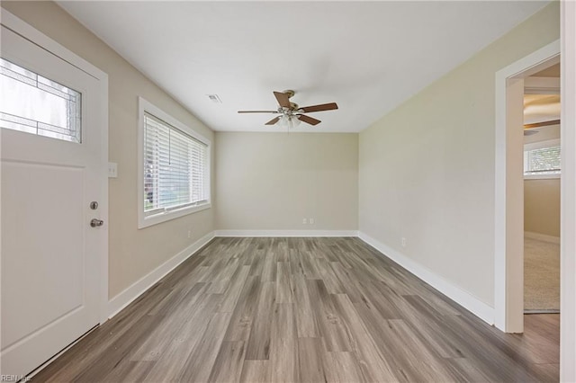 3332 Lusk St, Virginia Beach, VA 23464 - entrance foyer featuring healthy amount of natural light, wood finished floors, and ceiling fan