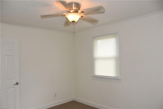 1910 N Lakeland Dr, Norfolk, VA 23518 - spare room with ornamental molding and ceiling fan