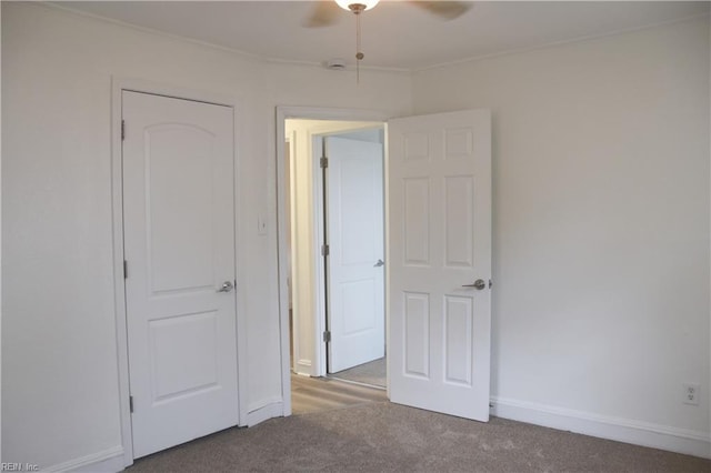 1910 N Lakeland Dr, Norfolk, VA 23518 - unfurnished bedroom with carpet flooring, crown molding, and a ceiling fan