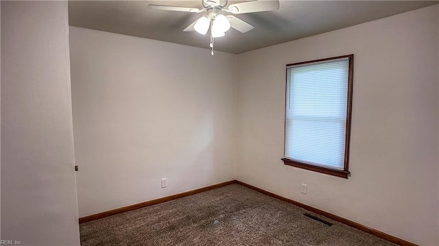 1220 E Balview Ave, Norfolk, VA 23503 - carpeted empty room with baseboards and ceiling fan