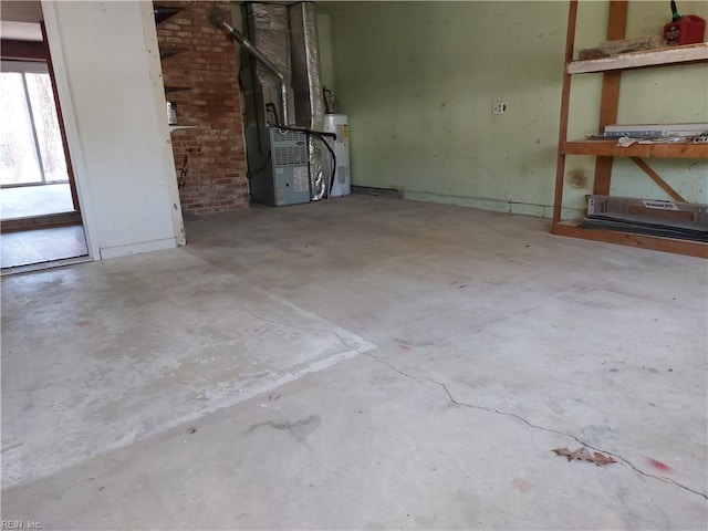204 Devils Den Rd, Hampton, VA 23669 - below grade area featuring electric water heater and heating unit