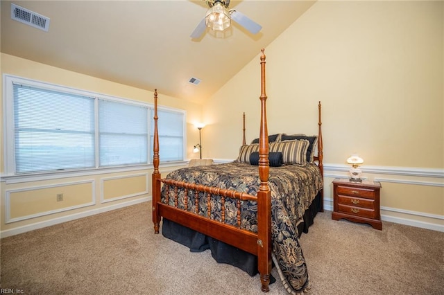 1040 Sanderson Rd, Chesapeake, VA 23322 - carpeted bedroom with vaulted ceiling and a ceiling fan