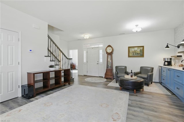 1041 Whitburn Ter, Chesapeake, VA 23322 - foyer with stairs and wood finished floors