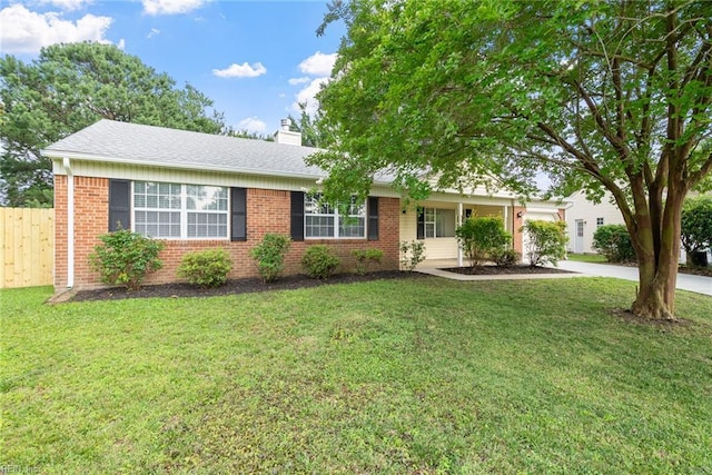 2001 Blackwell Ct, Virginia Beach, VA 23464 - ranch-style home with brick siding, a chimney, and concrete driveway
