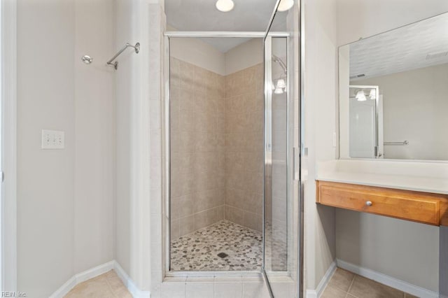 5561 Taylors Walke Ln, Virginia Beach, VA 23462 - full bathroom with a shower stall, tile patterned floors, and vanity