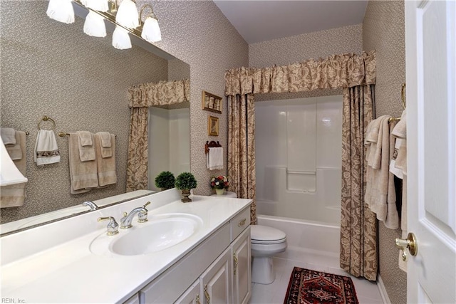 8265 Wrenfield Dr, Williamsburg, VA 23188 - bathroom featuring vanity, shower / bath combo, and tile patterned floors