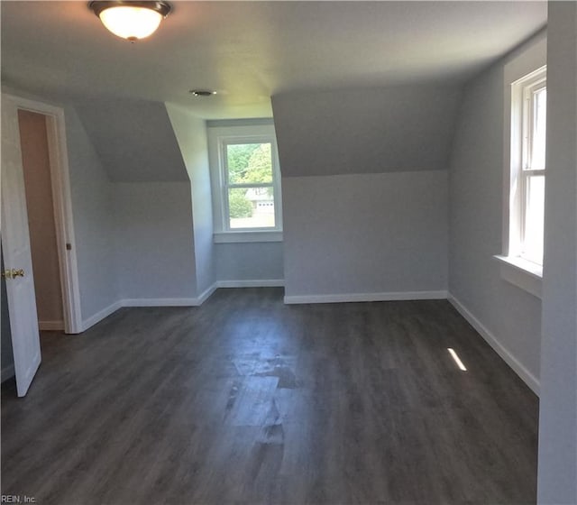 7276 Griffin Rd, Gloucester, VA 23061 - additional living space with vaulted ceiling and dark wood-type flooring