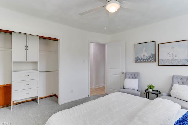331 Silina Ct, Virginia Beach, VA 23452 - bedroom featuring a closet, light colored carpet, and a ceiling fan