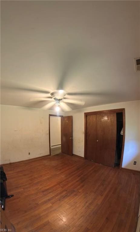 3244 Pruden Blvd, Suffolk, VA 23434 - unfurnished bedroom featuring wood finished floors and ceiling fan