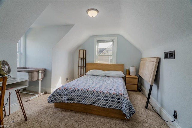 325 E Lorengo Ave, Norfolk, VA 23503 - carpeted bedroom with vaulted ceiling and a textured ceiling