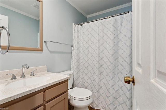 4 Everett Dr, Newport News, VA 23602 - bathroom featuring vanity, ornamental molding, and a shower with curtain