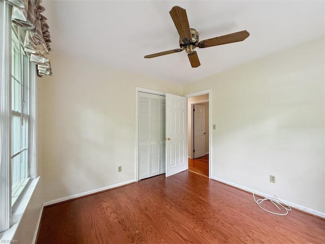 4 Everett Dr, Newport News, VA 23602 - unfurnished bedroom with wood finished floors, a closet, and ceiling fan