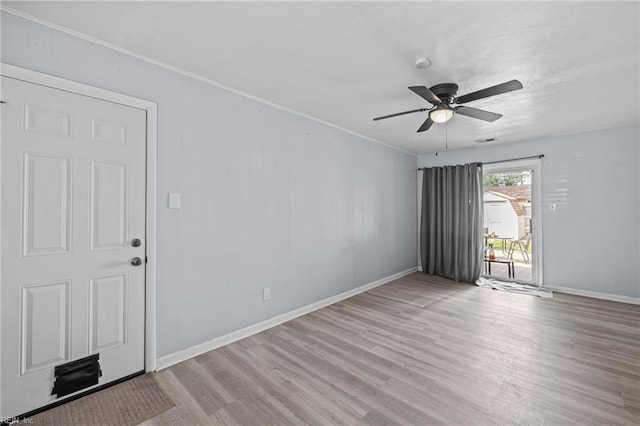 3256 Deer Park Dr, Virginia Beach, VA 23452 - spare room with wood finished floors, ceiling fan, and crown molding