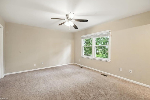 1027 E Little Back River Rd, Hampton, VA 23669 - carpeted spare room featuring baseboards and a ceiling fan