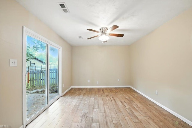 1027 E Little Back River Rd, Hampton, VA 23669 - spare room with light wood-type flooring and a ceiling fan