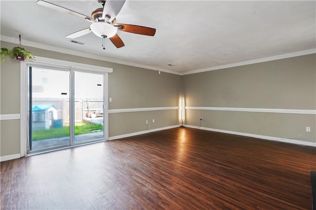 1206 Mabry Mill Pl, Chesapeake, VA 23320 - unfurnished room featuring wood finished floors, a ceiling fan, and crown molding