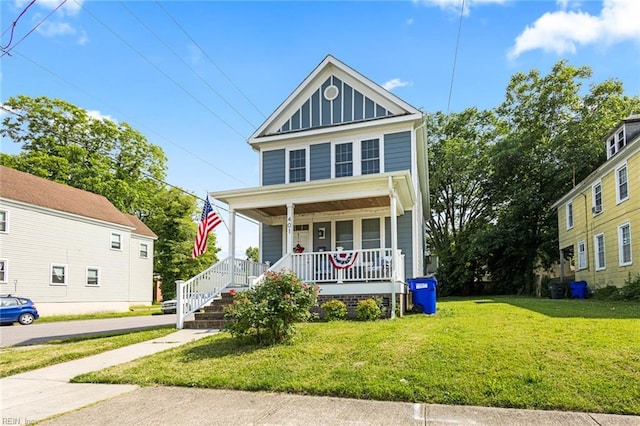 401 W 30th St, Norfolk, VA 23508 - view of front of house featuring covered porch and a front yard