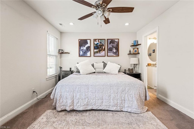 401 W 30th St, Norfolk, VA 23508 - bedroom with carpet, recessed lighting, and a ceiling fan