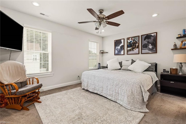 401 W 30th St, Norfolk, VA 23508 - carpeted bedroom featuring recessed lighting and a ceiling fan