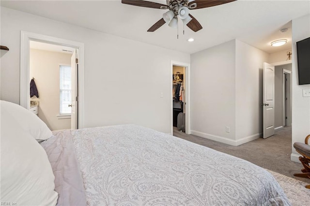 401 W 30th St, Norfolk, VA 23508 - bedroom with carpet flooring, a spacious closet, ceiling fan, and recessed lighting