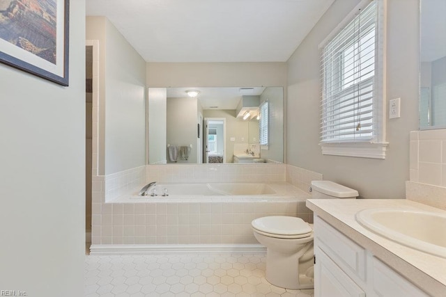633 Aguila Dr, Chesapeake, VA 23322 - full bathroom with vanity, a bath, and tile patterned flooring