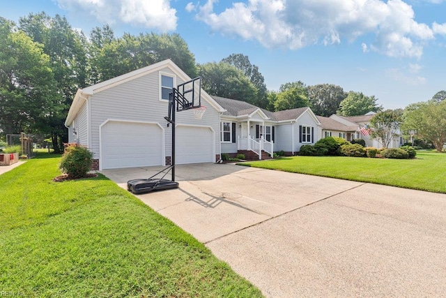 633 Aguila Dr, Chesapeake, VA 23322 - view of front of home featuring driveway, a front lawn, and a garage