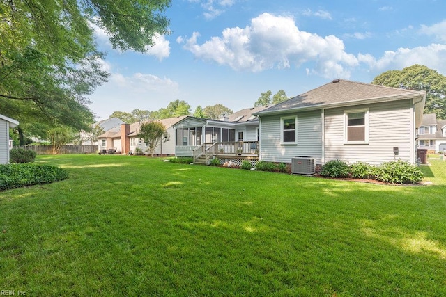 633 Aguila Dr, Chesapeake, VA 23322 - rear view of property featuring a sunroom and roof with shingles