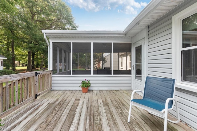 633 Aguila Dr, Chesapeake, VA 23322 - wooden deck featuring a sunroom