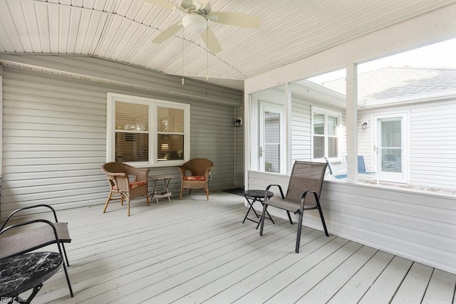 633 Aguila Dr, Chesapeake, VA 23322 - sunroom featuring a ceiling fan